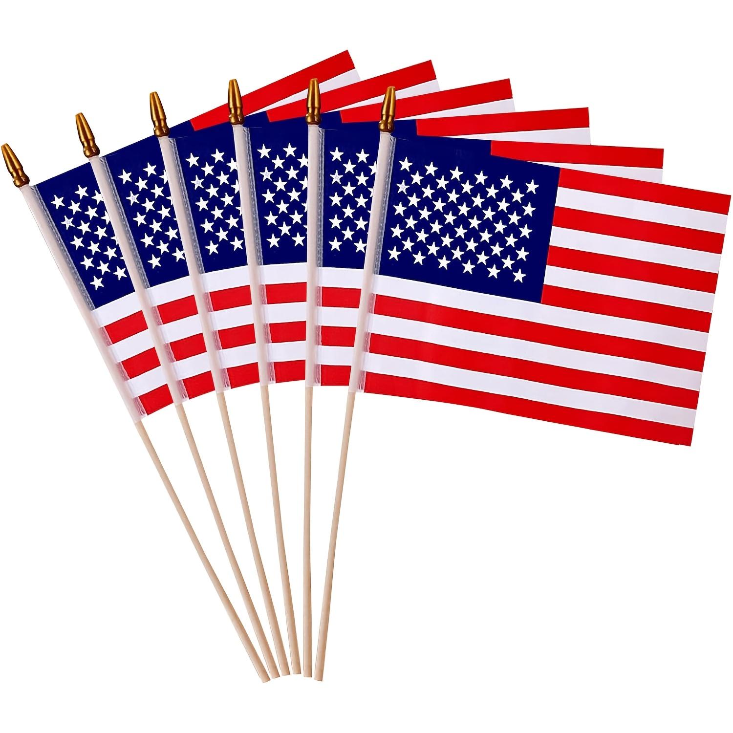 6PCS/pack Small American Flags Small US Flags/Mini American Flag Flagpole 30cm American Independence Day Home Decoration