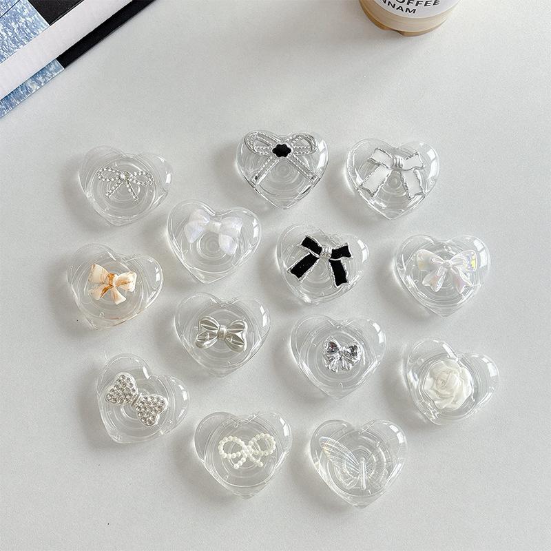 Transparent Mobile Phone Airbag Bracket, Paste-Type Love Bow Air Cushion, Retractable Desktop Support Frame, Lazy Ring.