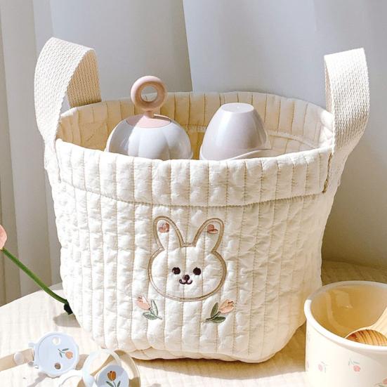 Storage Basket Soft Texture Wide Application Cotton Assorted Cartoon Organizer Box Household Supplies
