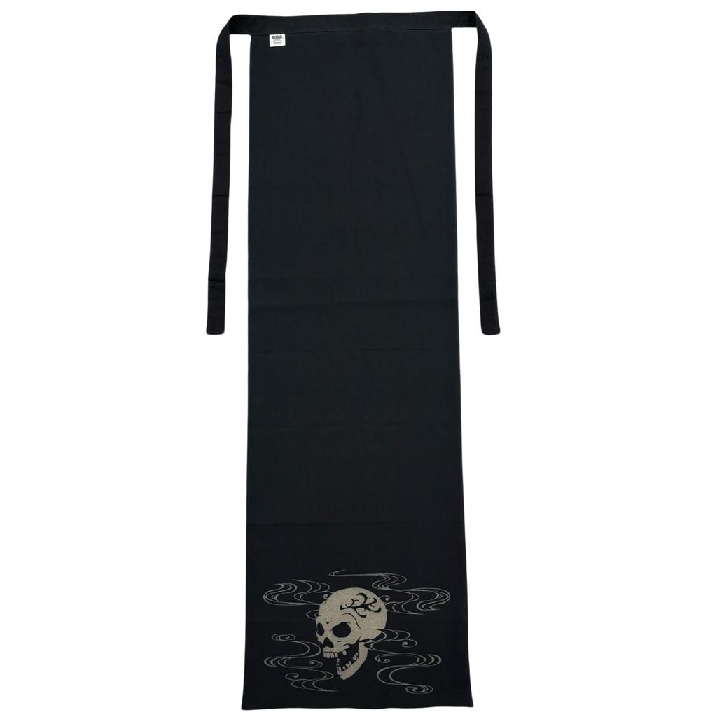 Edoten Etchu Fundoshi (Loincloth) - Made in Japan, 100% Cotton, Discharge-Dyed, Stylish Japanese Pattern, Men's, One Size Fits All, Skull and Black