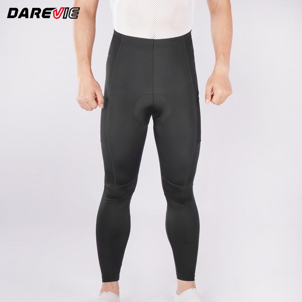Darevie Long Cycling Pants for Road and with Pockets and Padded Cycle Shock Pain and DVP095 Men's Bicycles, Bikes, Racing, Tights, Absorption, Relief,