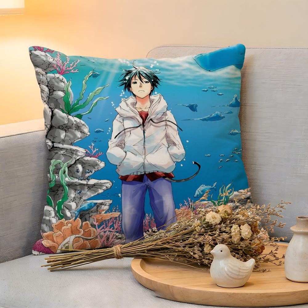 Cushion Cover Linen SkinFriendly Soft Decorative Case for Sofa Home Decor Anime GGrand Blue Dreaming Pillow cover