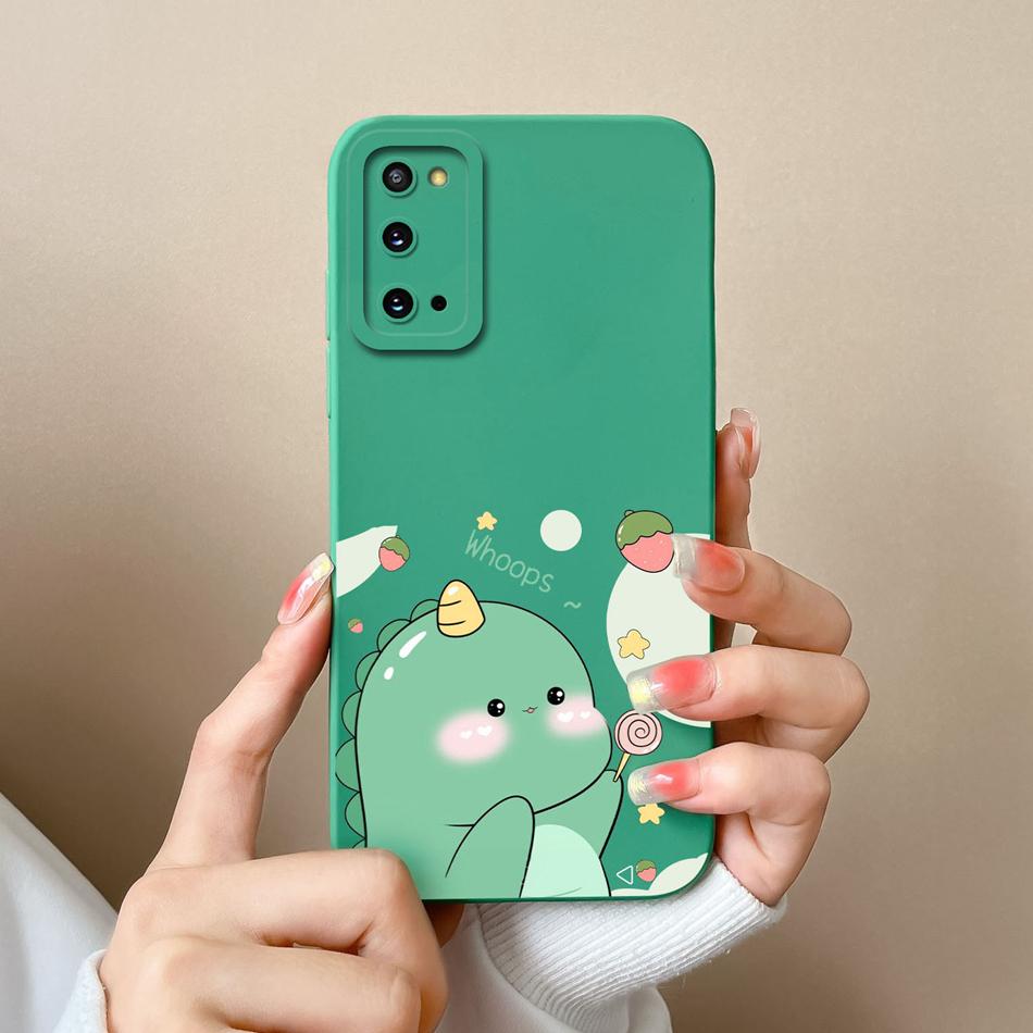 Case For Samsung Galaxy S20 FE Plus Ultra Cute Soft Liquid Silicone Full Protection Bumper For Samsung S 20 GalaxyS20 Coque Gift