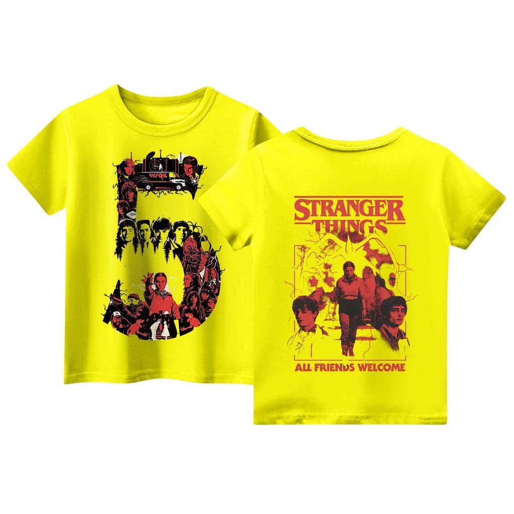 Laste lühikeste varrukatega topid, vabaaja trükiga T-särk, ümara kaelusega pulloverpluus