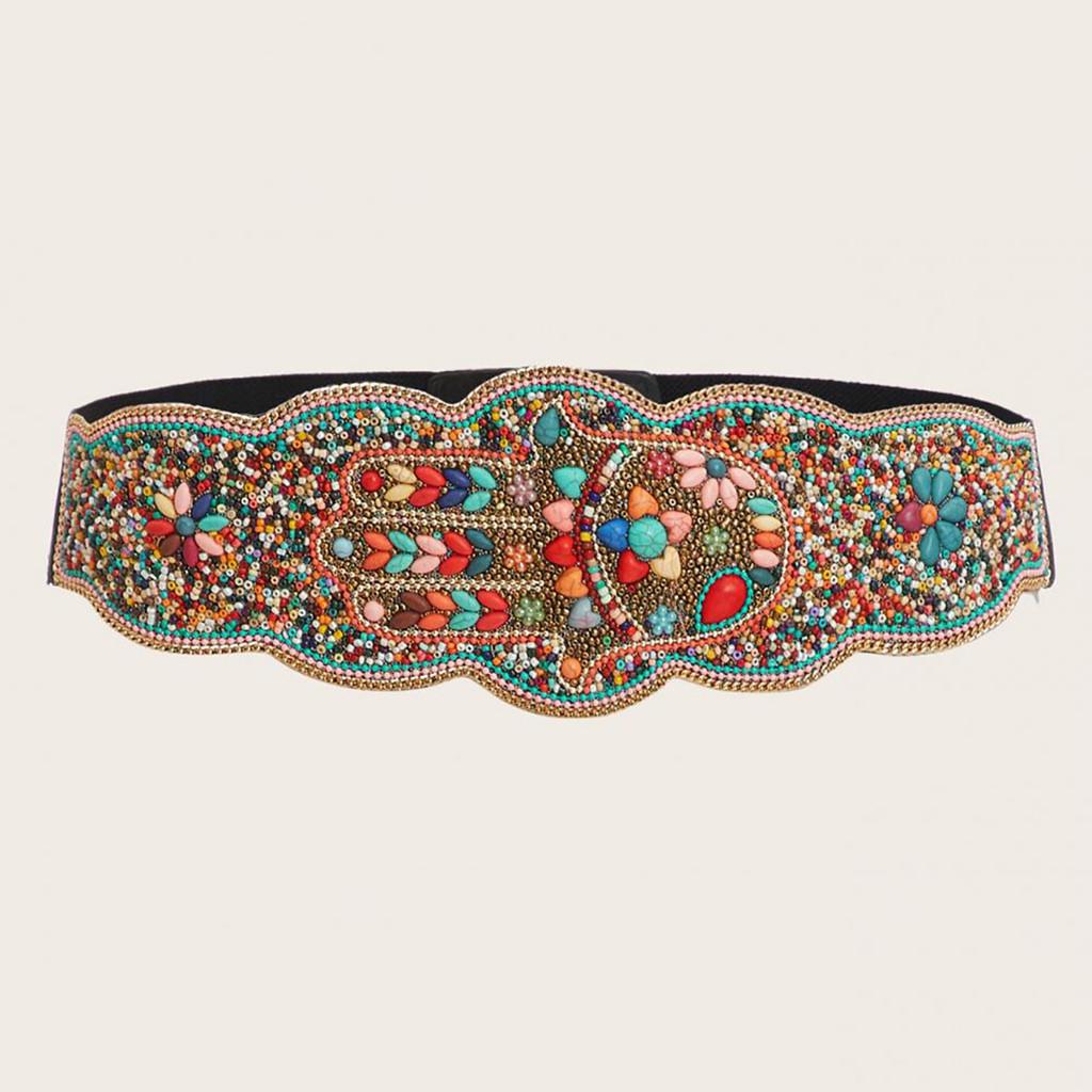 Beaded Waist Bohemian Sash With Handcrafted Shell Embellishments For Women Elegant Fashion
