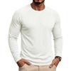 Men Cotton Linen Long Sleeve T-Shirt Raglan Crew Neck Solid Color Slim Fit Basic Casual Daily Fashion Breathable Sports Tees Tops