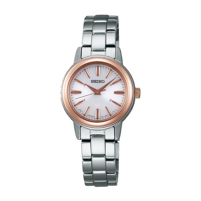 [Seiko Watch] Ladies Solar Radio Watch SSDY018 Silver & Pink Gold/Light Pink