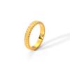 Geometric Titanium Steel Open Ring With Diamond Embellishments For Women