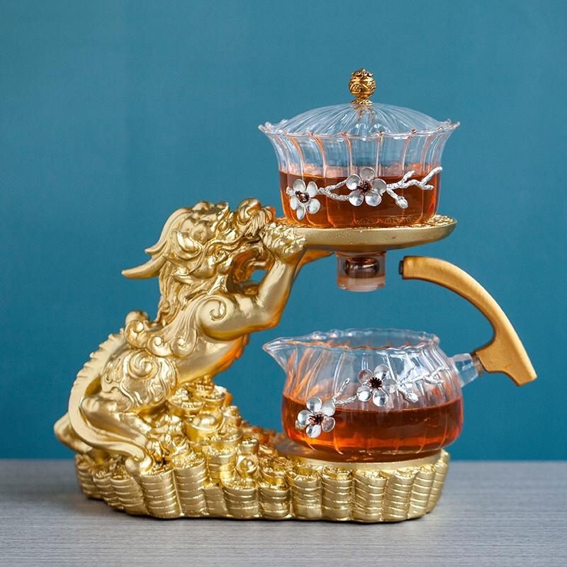 Kreatives Glastee-Set, automatische Teekanne, hitzebeständig, Kungfu-Tee, Teetrinken, Make Brave Troops