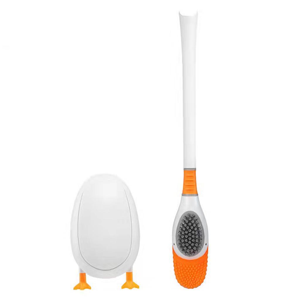 Diving Duck Toilet Brush Set Silicone Bathroom Toilet Brush and Bracket Set for Toilet Clean Lid Edge Clean