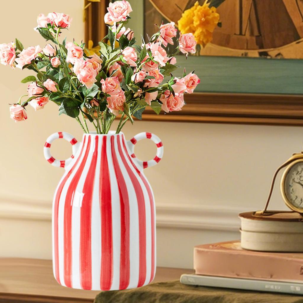 Ceramic Flower Vase Birthday Gift Modern Plants Container Decorative Vase for Farmhouse Entrance Table Shelf Living Room Kitchen