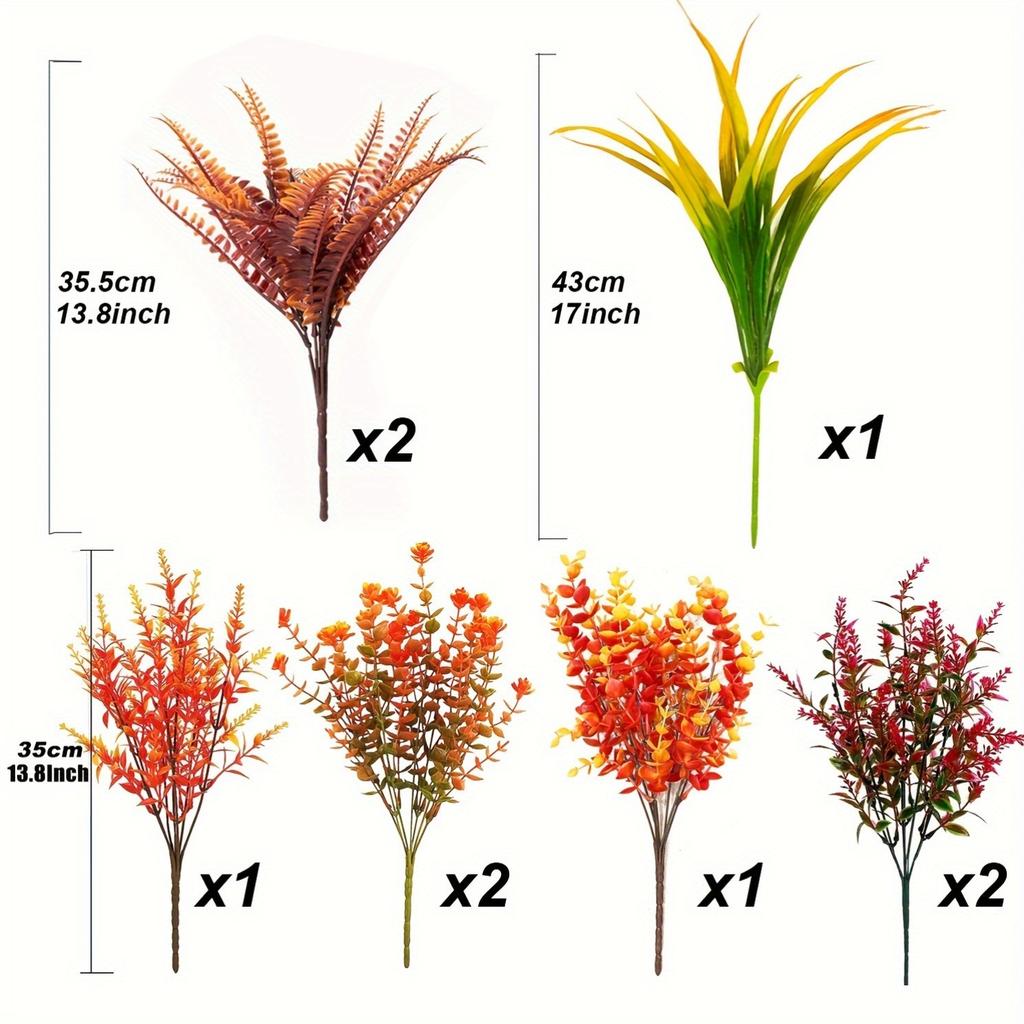 9pcs Artificial Autumn Simulation Flowers Autumn Plants Outdoor Flowers Thanksgiving Autumn Halloween Decoration Home Decoration