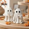 Ghost Themed Gifts Halloween Figurine, Resin Spooky Cute Statue, Funny Creepy Whimsical Holiday Home Accents Tabletop Ornament for Shelf Party Haunted