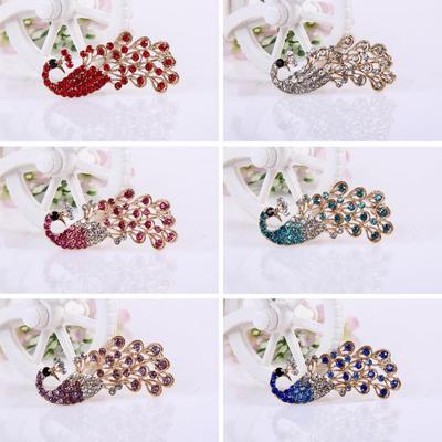 Mode Frauen Shiny Voll Strass Hohl Pfau Brosche Pin Hochzeit Schmuck