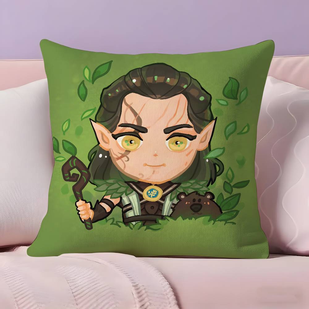 Cartoon Style B-Baldurs Gate 3 Pillow Case Pillowcase Ultra Soft Skin Friendly Fabric Cloud Like Comfort & Concealed Zipper