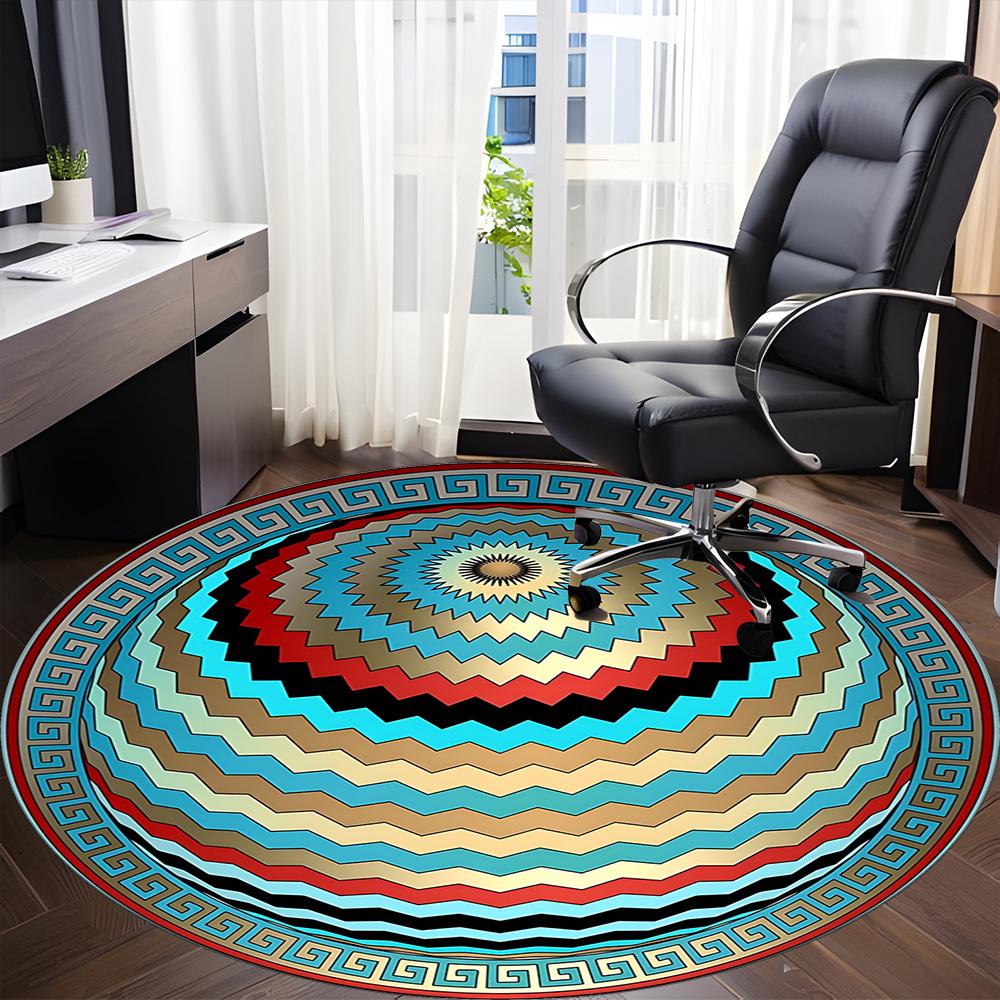 1pc Mandala Rug Office Round Rug, Non-slip, Soft and Durable Office Rug for Interior Decoration, Perfect for Office, Beautiful Decoration yy260312077