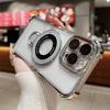 Fashion Plating Magnetic Bracket Case for 17 16 15 14 13 12 Pro Max Case With Holder Stand Shockproof Cover for Magsafe