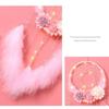 Wall Hanging Dream Catcher Pendant with Feathers with Flowers Feather Wind Chime with LED String Round Shape Night Light Home