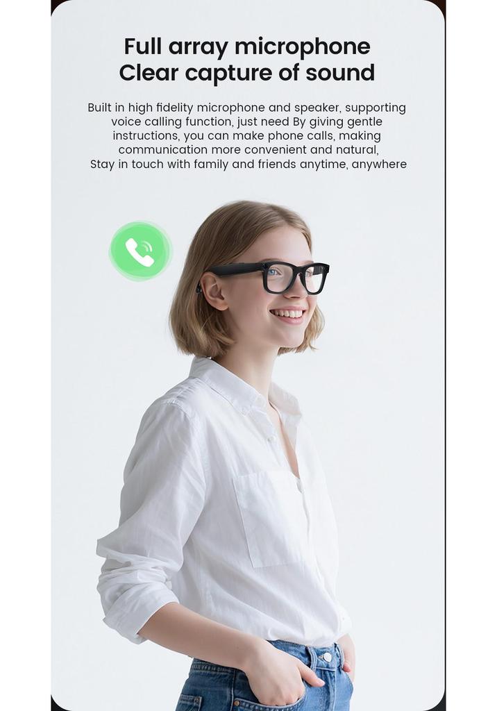E03C Smart Glasses: Camera, Image Stabilization, HD Shooting, Real-Time Translation, Electrochromic, AI Features