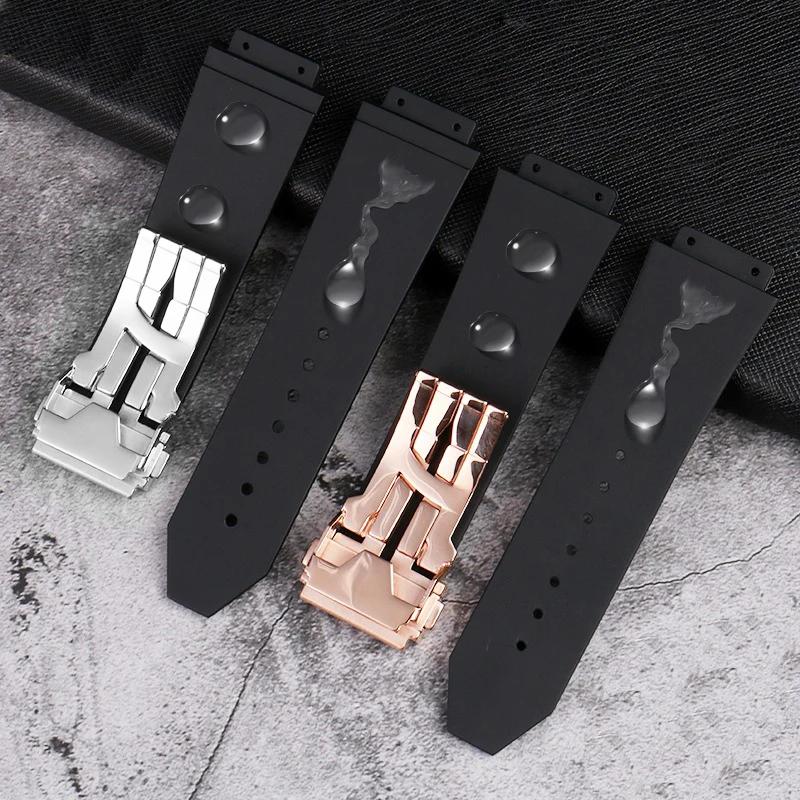 Remienok na hodinky pre HUBLOT BIG BANG Silikónový 25*17mm 26*19mm Vodotesný Pánsky remienok na hodinky vysoko kvalitný Gumový náramok remienok na zápästie