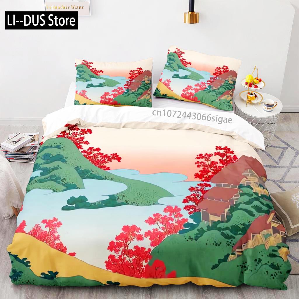 Bettwäsche Set Einzelbett Twin Full Queen King Size Japanischer Stil Bettwäsche Set Erwachsener Kinder Schlafzimmer Bettbezug Sets 3D Anime 011