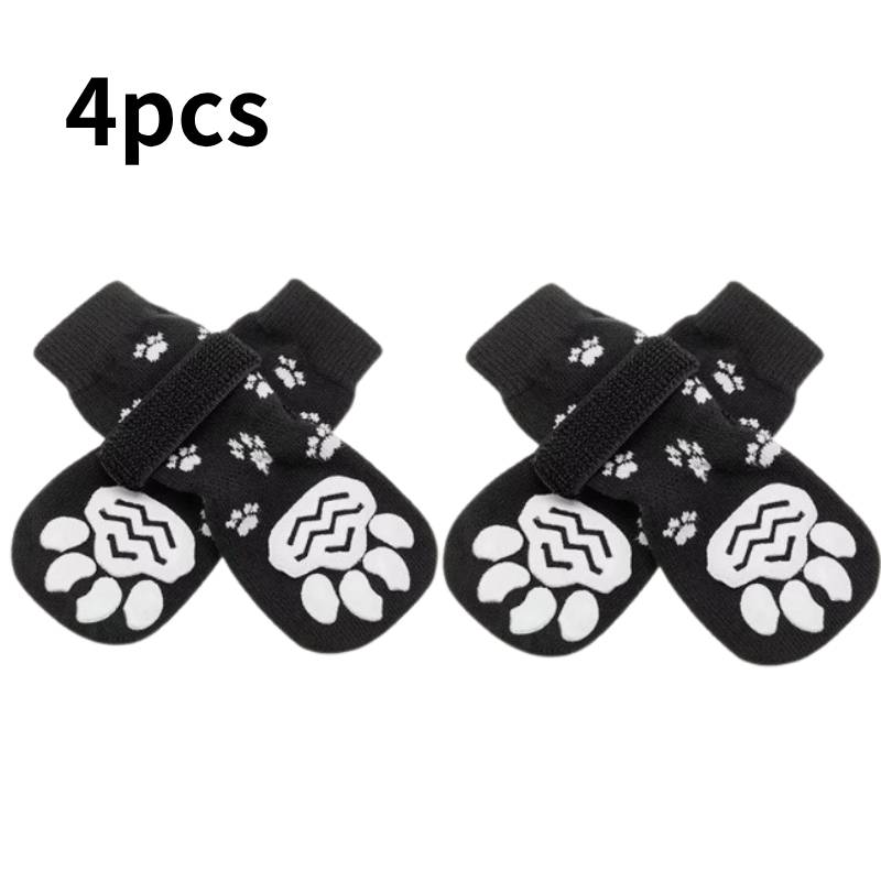 

Slip Anti 4pcs Dog Socks Puppy Paws Stop Licking Pet Paw Protection Sock Shoes Black,S