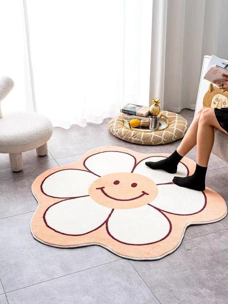 Washable Non-Slip Cartoon Flower Carpet for Bathroom, Living Room, or Balcony