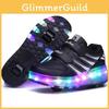 Chaussures LED de Qualité Premium avec Roues Patins à Roulettes Lumineux en Maille Baskets Homme Femme