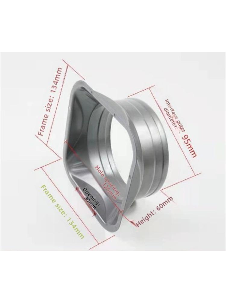 For Kitchen Hood Ventilator Pipe Connecting Vent Flange Exhaust Duct 4-10inch Electrostatic Spray Metal Silver-gray