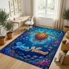 Oceanic Serenity Theme Soft Crystal Velvet Rug Custom Name & Text Print Non Slip Floor Rug for Bedroom Living Room