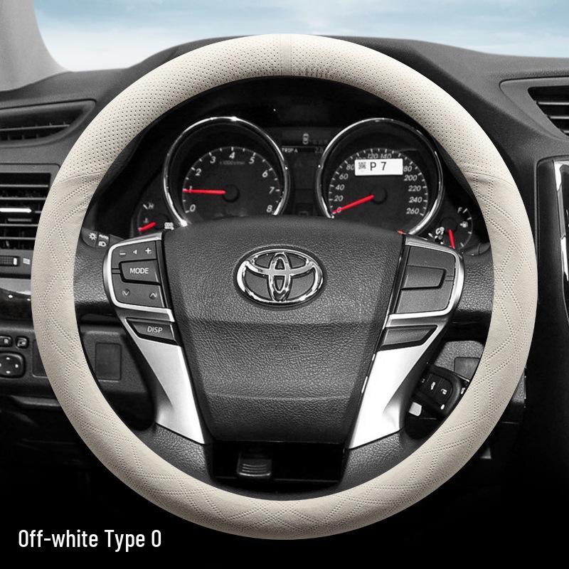 Suede Steering Wheel Cover for Toyota Prado, Camry (6th & 7th Gen), Reiz, Land Cruiser, and Land Cruiser Prado