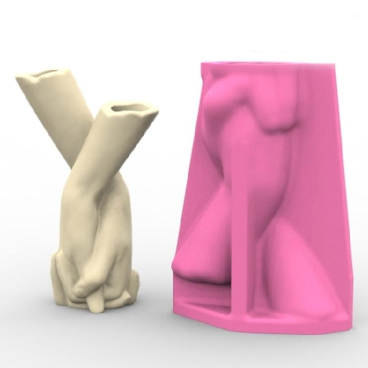 Elegant Hand In Hand Shaped Sturdy Silicone Flower Pots Mould Tool Must Have Accessory for Home Use Resin Art Enthusiasts