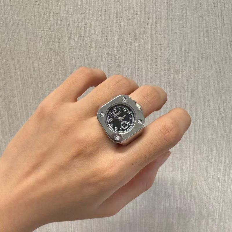 Korean Style Retro Hipster Watch Ring - Trendy Men's Hand Jewelry Accessory
