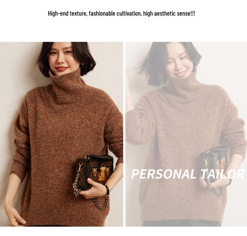 Cozy Cashmere Turtleneck Sweater: Soft, Thick Knit for Autumn & Winter