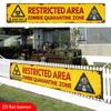 Zombie Themed Halloween Warning Sign 2D Flat Haunted House Decor  For Yard Decor