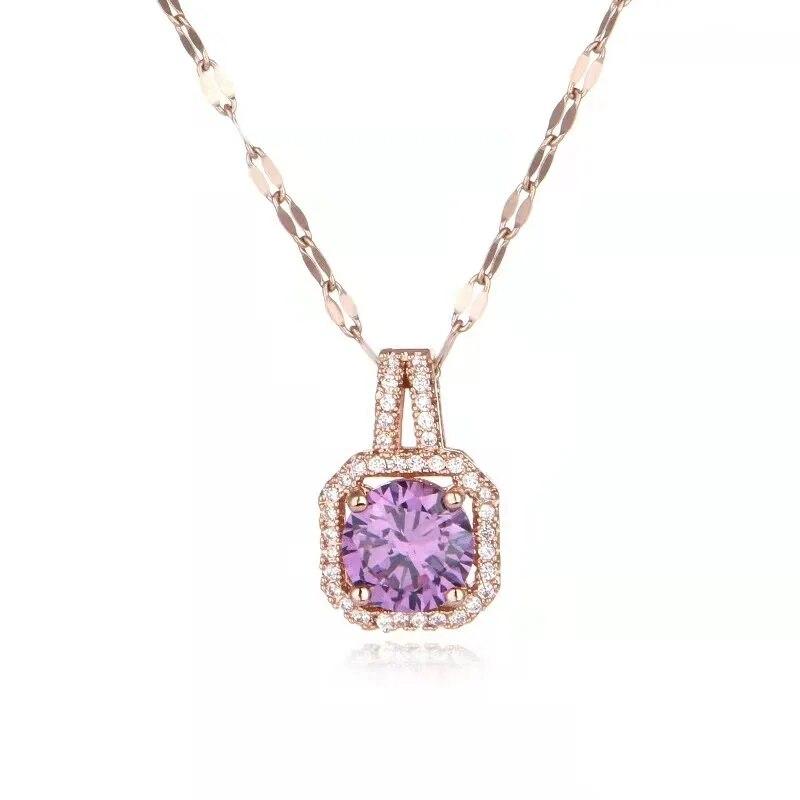 Trendy Heart OF Ocean Stainless Steel Cubic Zirconia Necklaces For Women Men Gold Color Metal Crystal Party Everyday Zircon