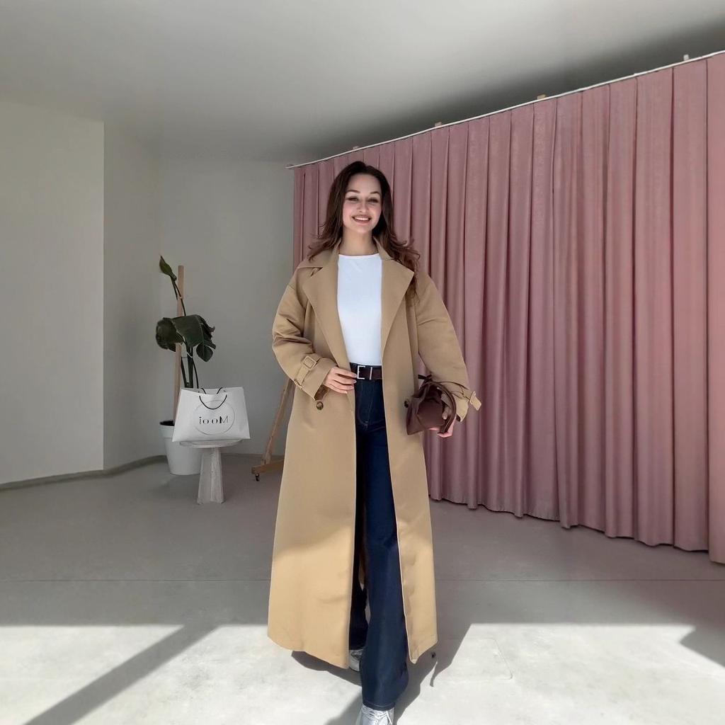 2025 grenzüberschreitende europäische und amerikanische Damenbekleidung Amazon Trenchcoat langärmlig knopfleiste lange Jacke Hose Pendler Mode Anzug