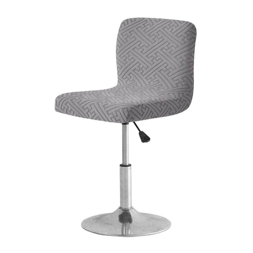 Fashion Short Back Jacquard Bar Chair Cover Elastic Stretch Bar Stool Seat Covers Solid Color Seat Chair Cover Banquet Dining
