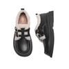 Thick-soled small leather shoes women's autumn and winter new fluffy shoes muffin velvet warm cotton shoes