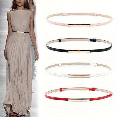 Adjustable Elastic Ladies Dress Waist Belt Slim Women Belt Buckle Skinny Female Belt
