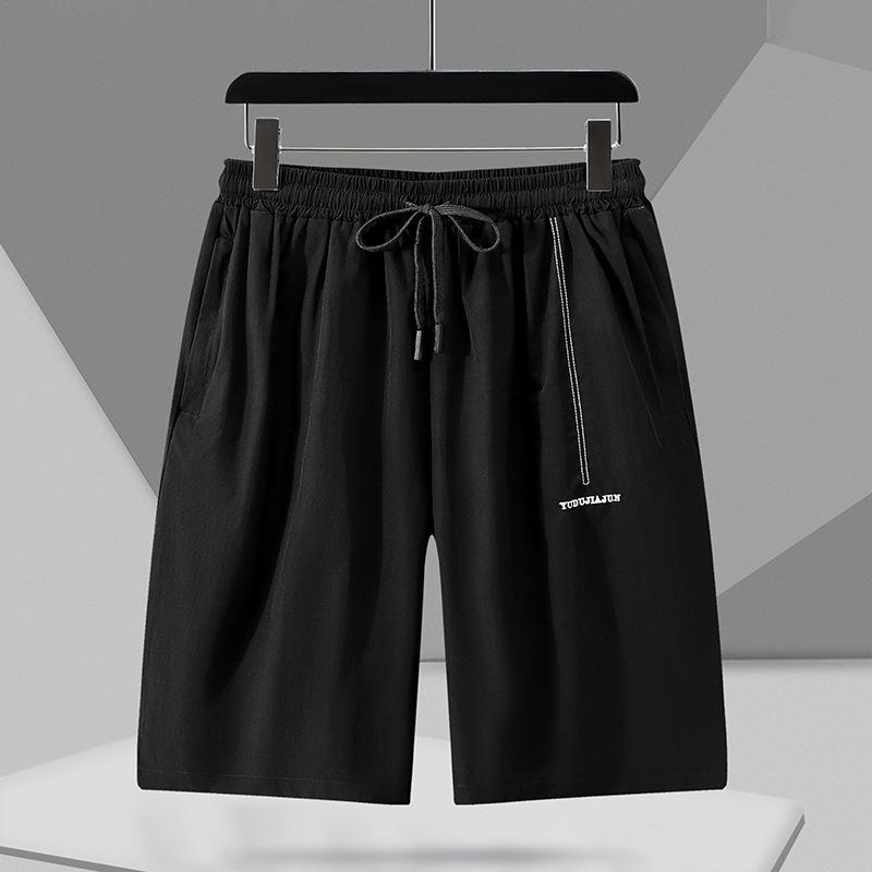 Plus Size 11XL Sommer Herren Schnelltrocknendes Kurzarmhemd aus Eisseide Lockerer Freizeitanzug mit Sportshorts