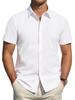 2025 Men's Summer Short-Sleeve Solid Color Cardigan Casual Formal Shirt