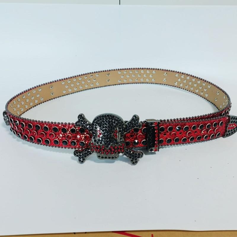 Harajuku Waist Belt Shinning Rhinestone Buckle Belts for Woman Men Rhinestone Skull Decor Waist Strap for Jeans Dress