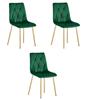 Libra Chair - Dark Green Velvet / Gold Legs X 3