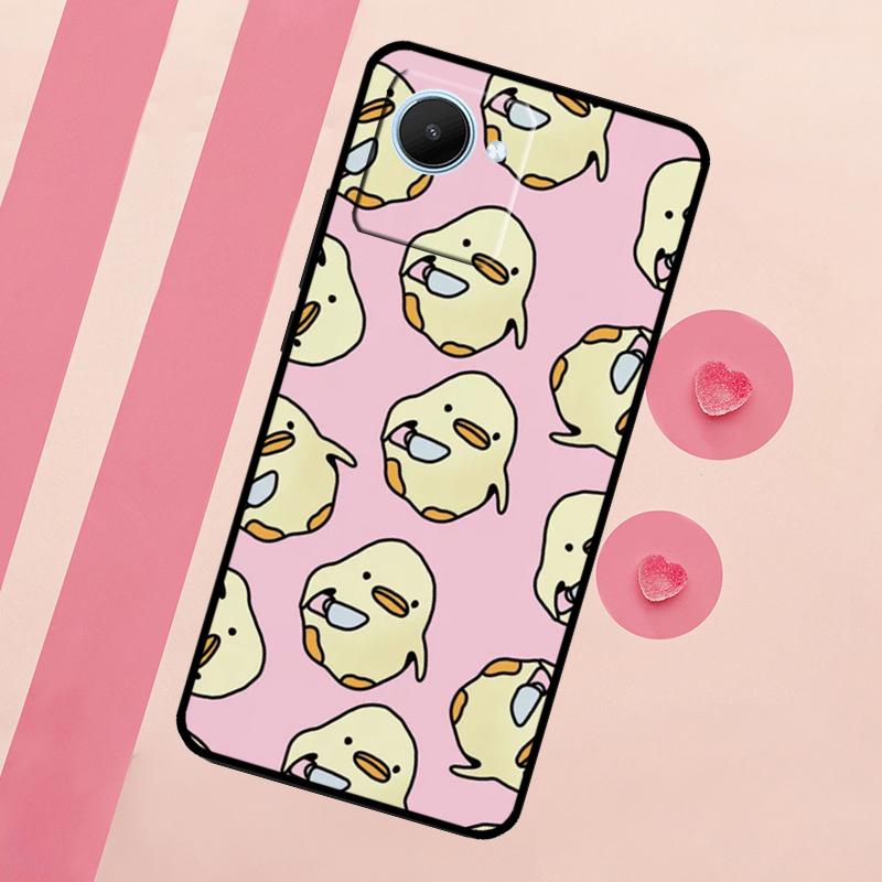 Cartoon Duck Knife For Realme C67 C75 C63 C61 C71 C55 C51 C65 C53 10 11 12 13 14 15 Pro Plus GT6 GT7 Pro Case