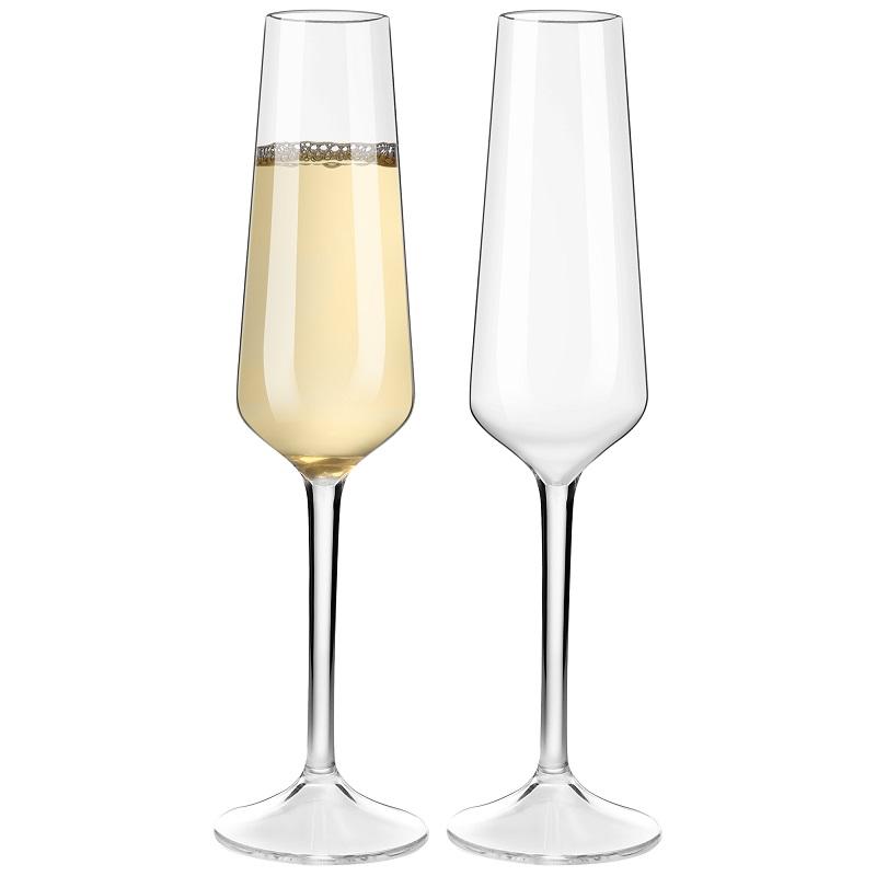 MICHLEY Unbreakable Champagne Flutes Floating Glasses Set Tritan Plastic Sparkling Wine Glass For Pool Wedding Party Barware