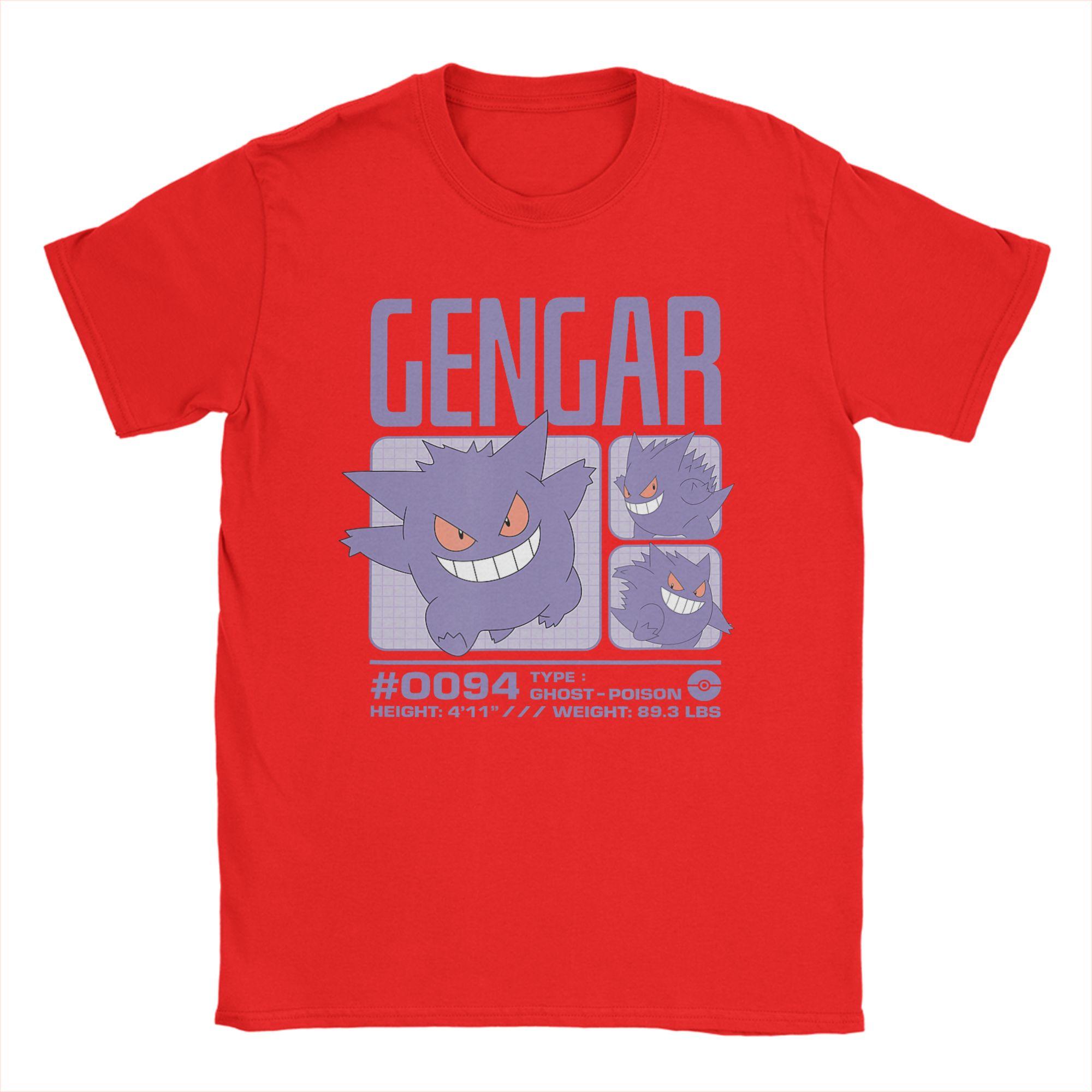 

Novelty PPokemon Gengar Pastel Stats Grid TShirt Men Crew Neck Pure Cotton T Shirts Short Sleeve Tees New Arrival Tops M