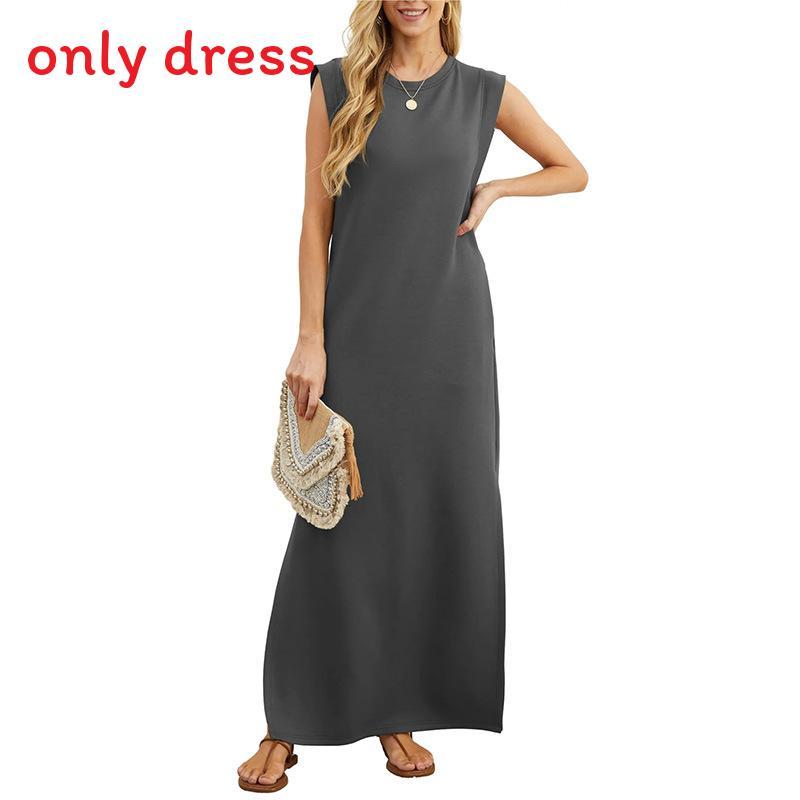 Robe longue ample d'été pour femme avec franges en polyester extensible pour un usage décontracté