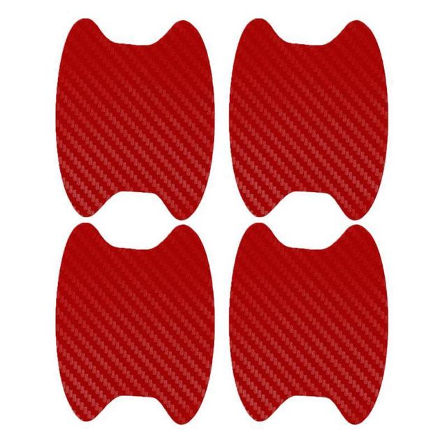 4 Pcs/set Carbon Fiber Car Door Handle Anti-scratch Car Stickers Protective Stickers Exterior Waterproof Car Door Bowl Sticker