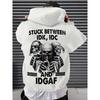 European and American Fashion Autumn Skull Print Micro Elastic Comfortable Hooded Sweatshirt Outdoor Street Style Clothing
